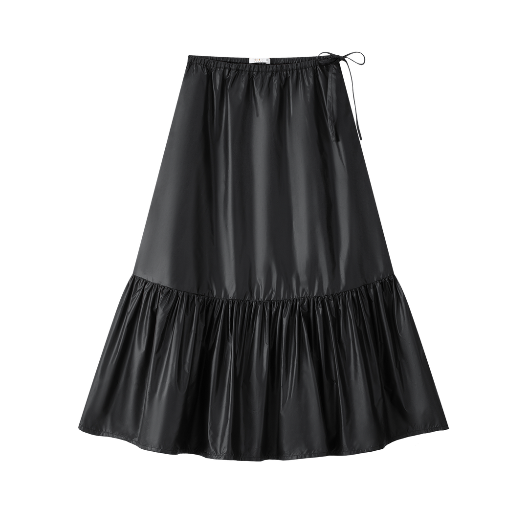 skirt thin taffeta - black