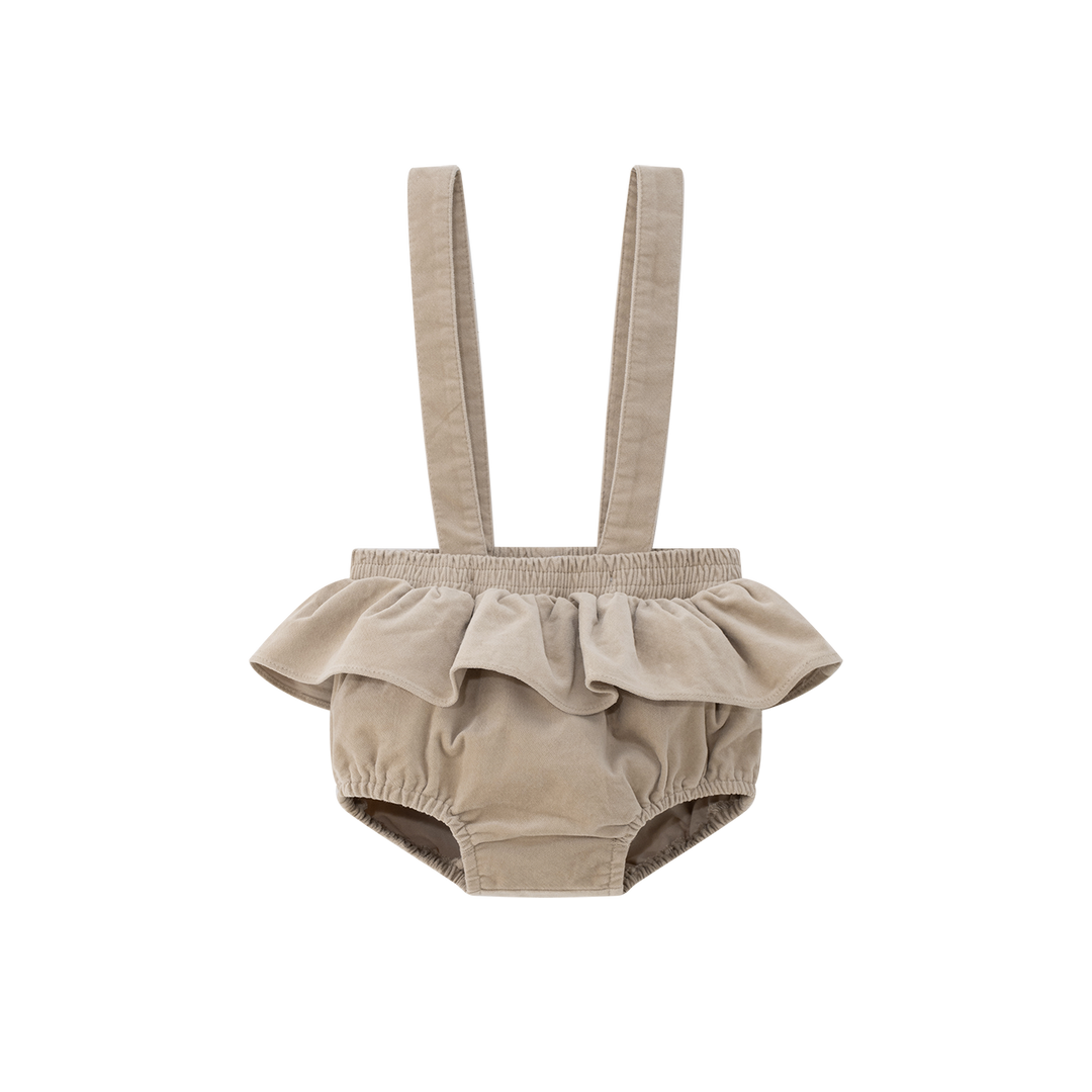 bloomer ruffled suspender - cream