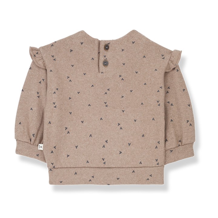 top l/s sweat print birds - old rose