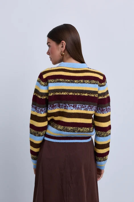top l/s knit stripe - multi