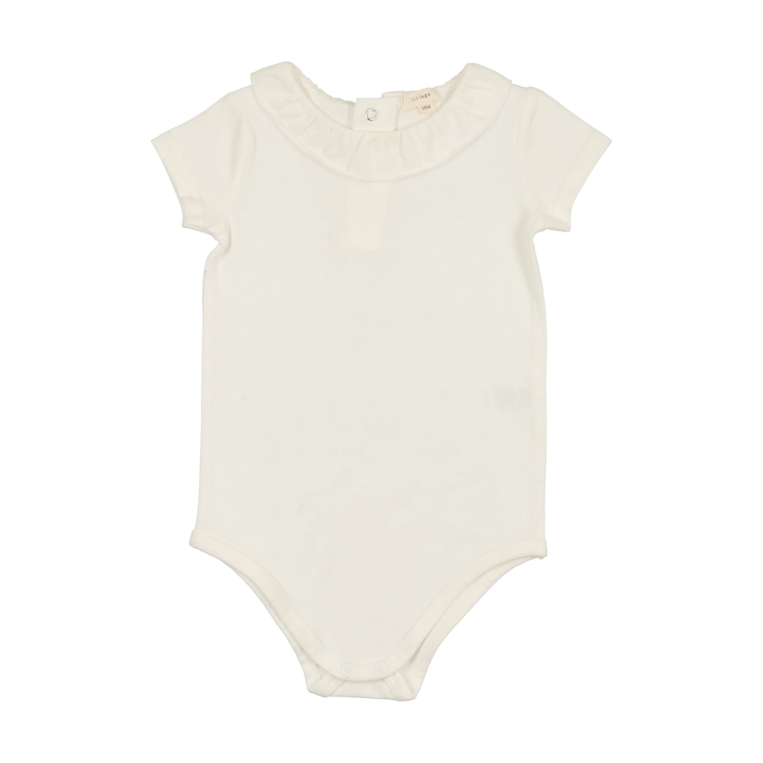 onesie s/s ruffle - winter white