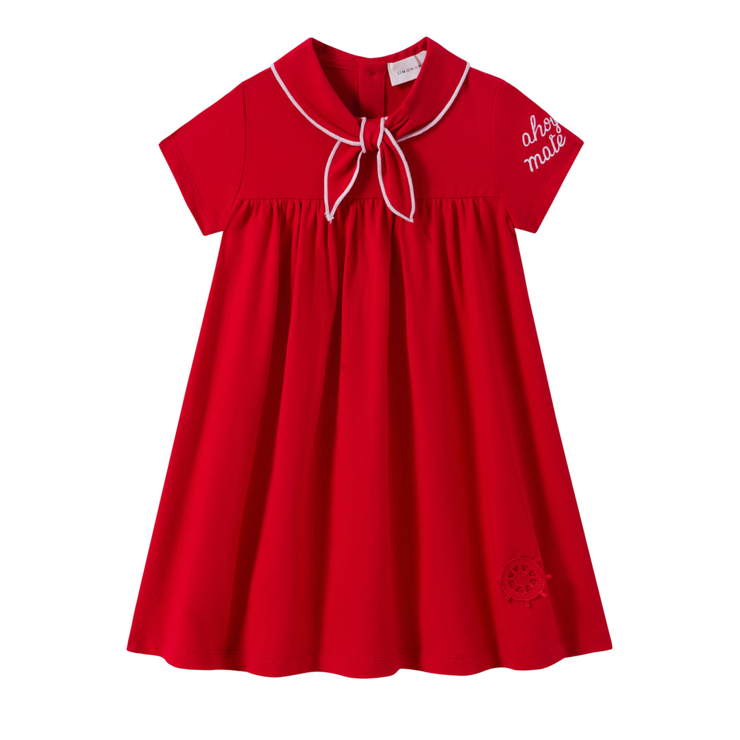 dress 3/4 sleeve wheel patch with sailor collar