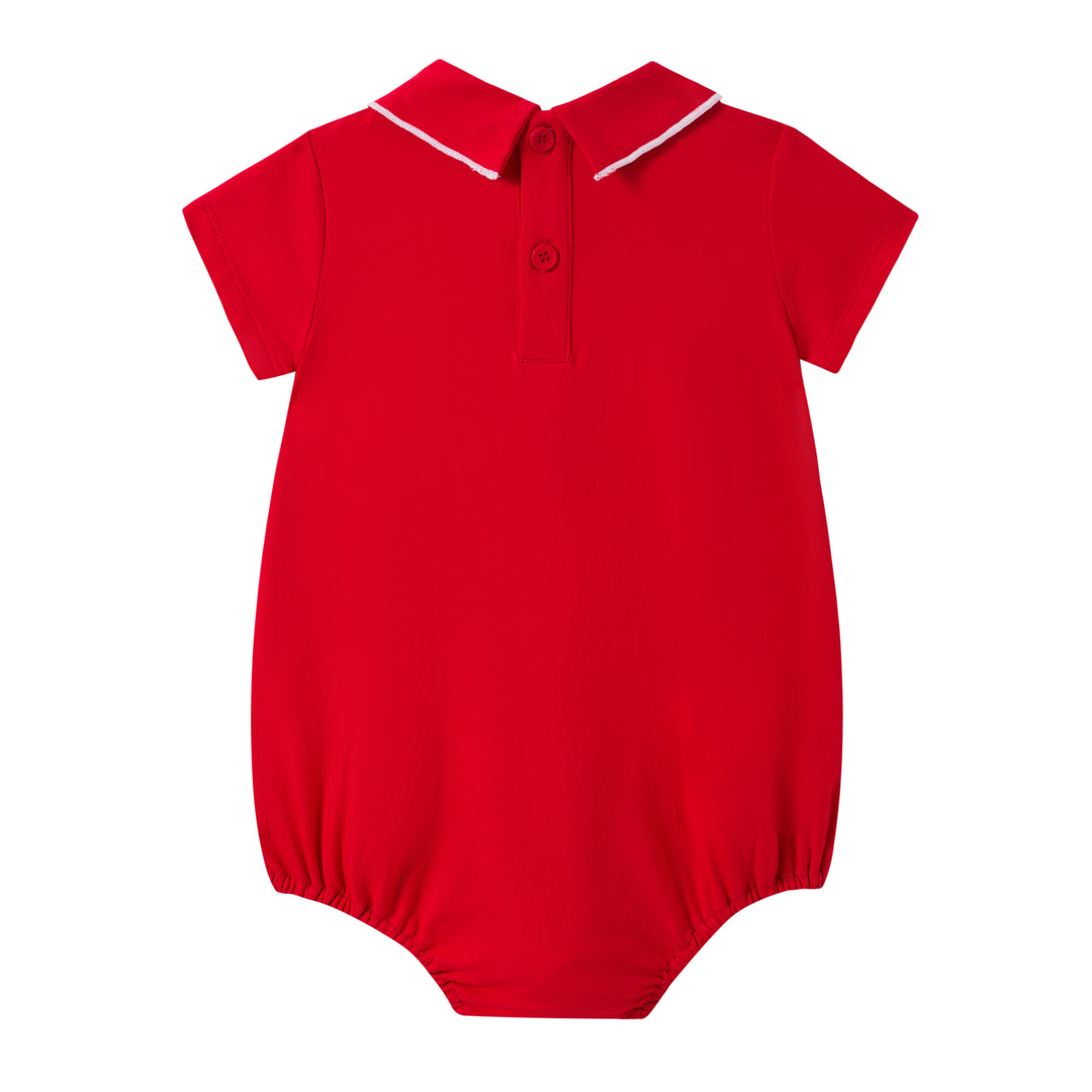 one piece sailor collared romper - red