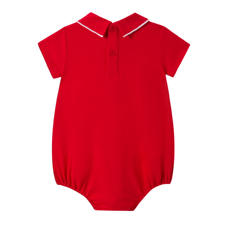 one piece sailor collared romper - red