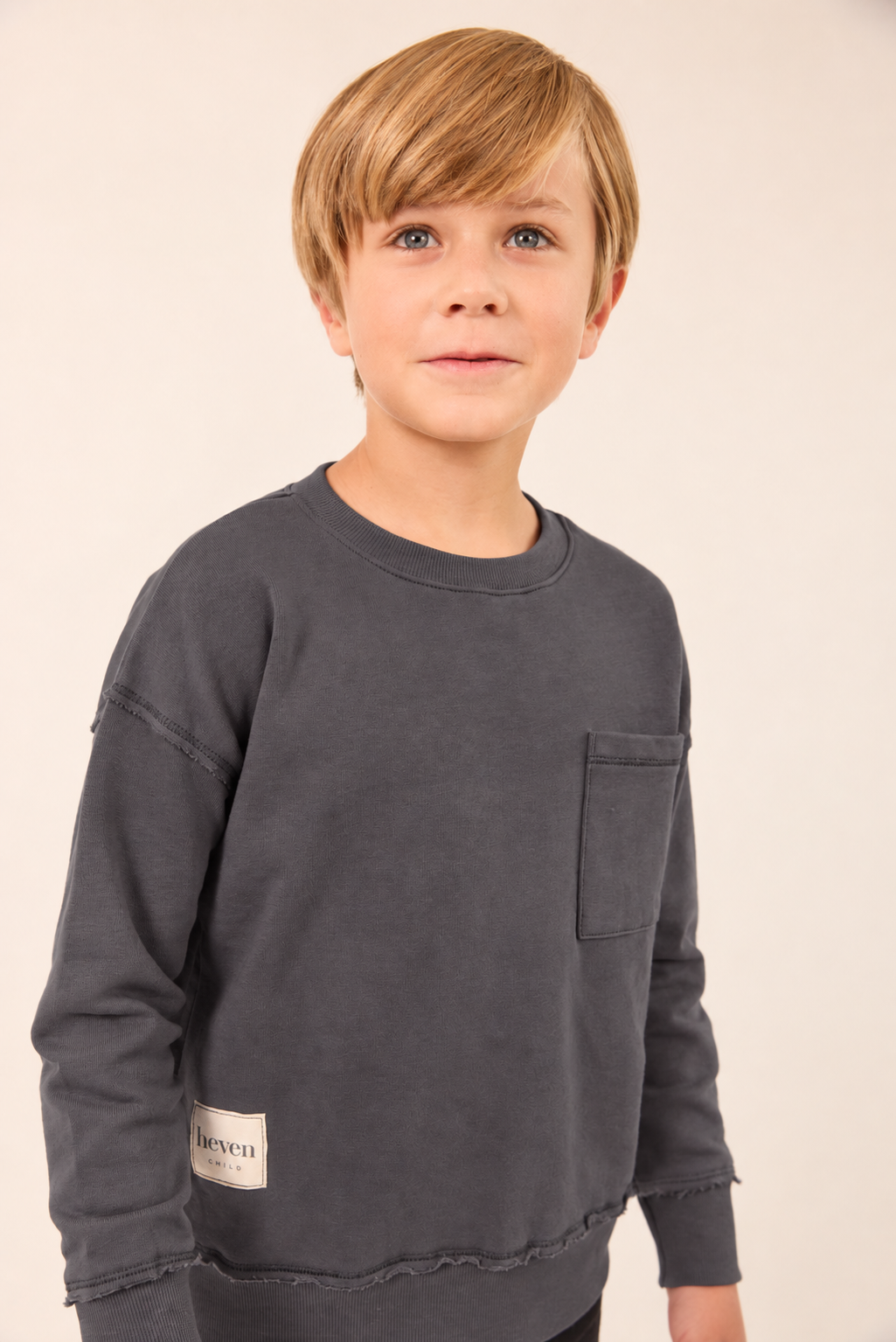 top l/s pocket sweatshirt - grey