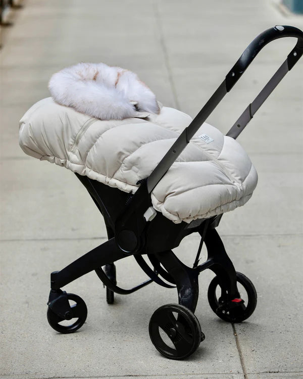 car seat liner cocoon tundra - white fur/beige heat