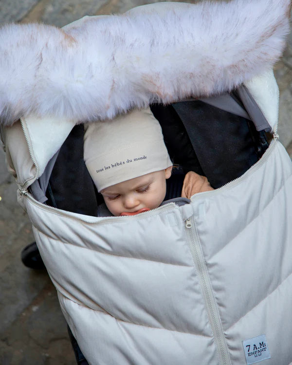 car seat liner cocoon tundra - white fur/beige heat