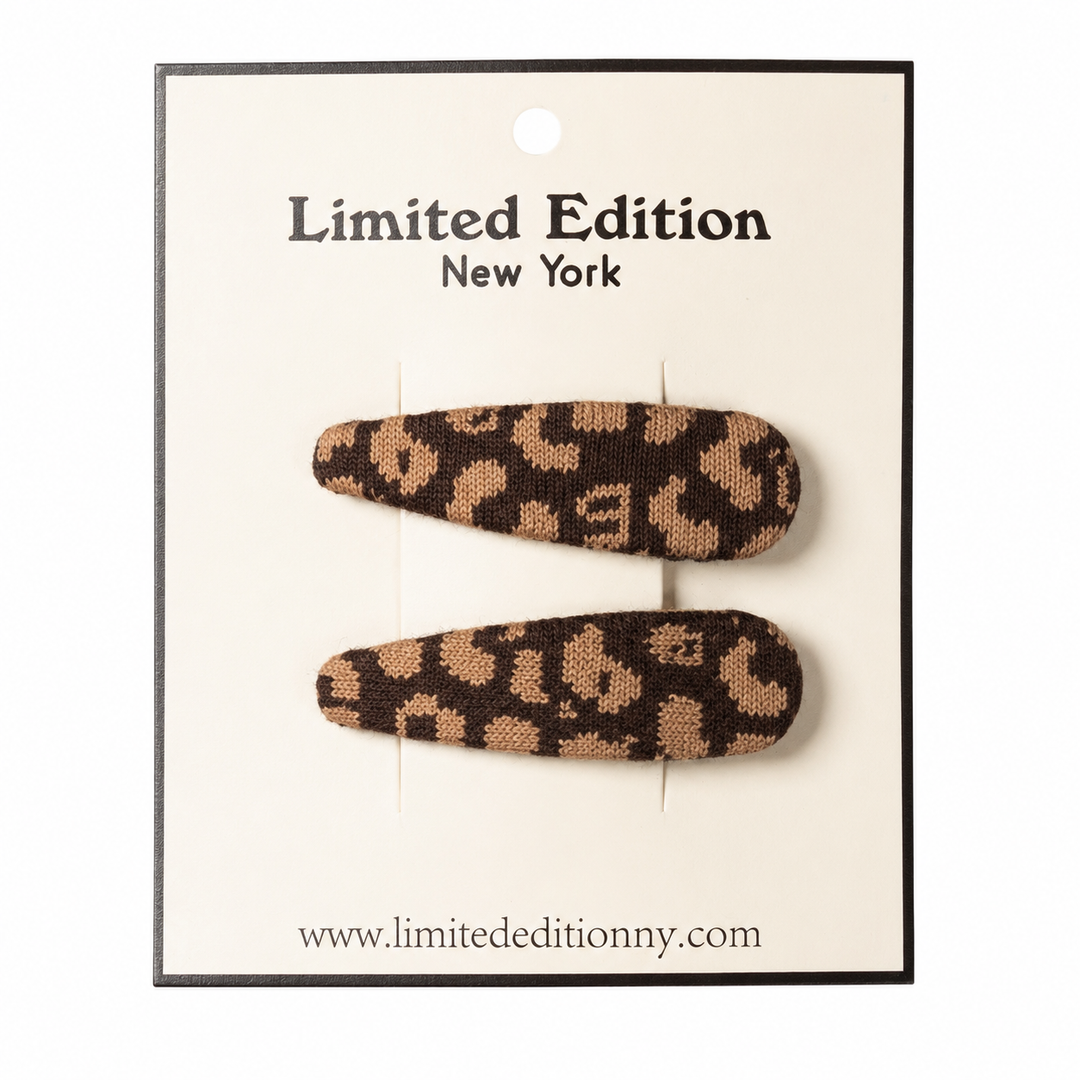 clip leopard knit snap 2 pk - brown-493