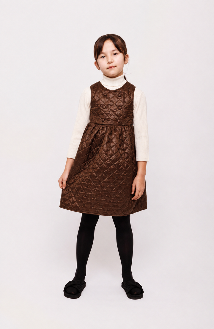 dress quilted double breasted pocket jumper - green-123