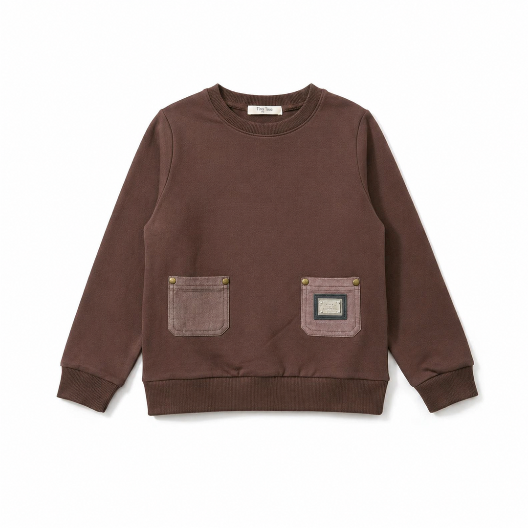 top l/s chino pocket sweatshirt - mocha