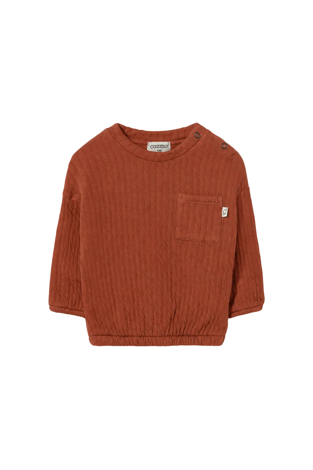 top l/s quilted pocket sweatshirt - ginger