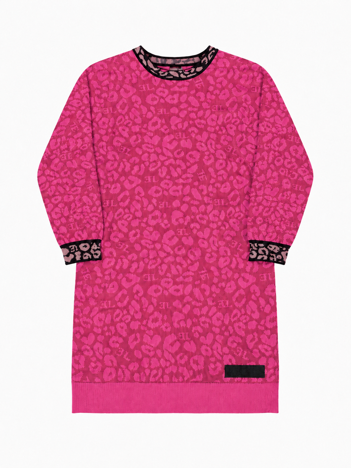 dress leopard print knit - raspberry-41
