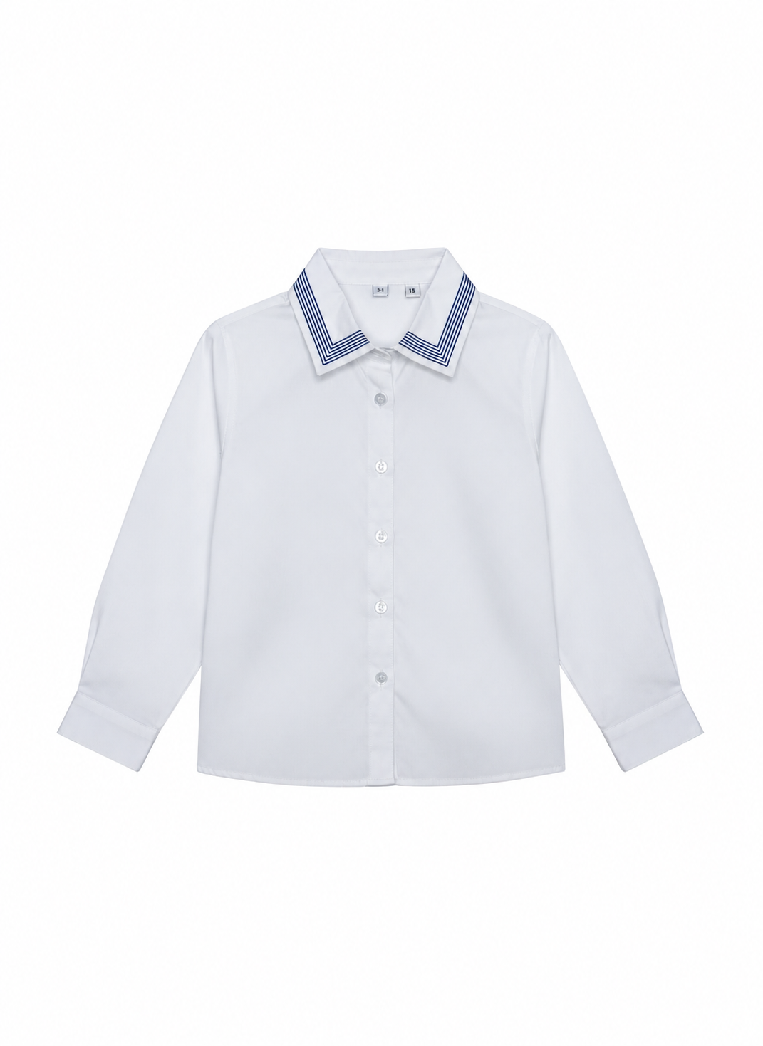 shirt l/s striped collar - navy