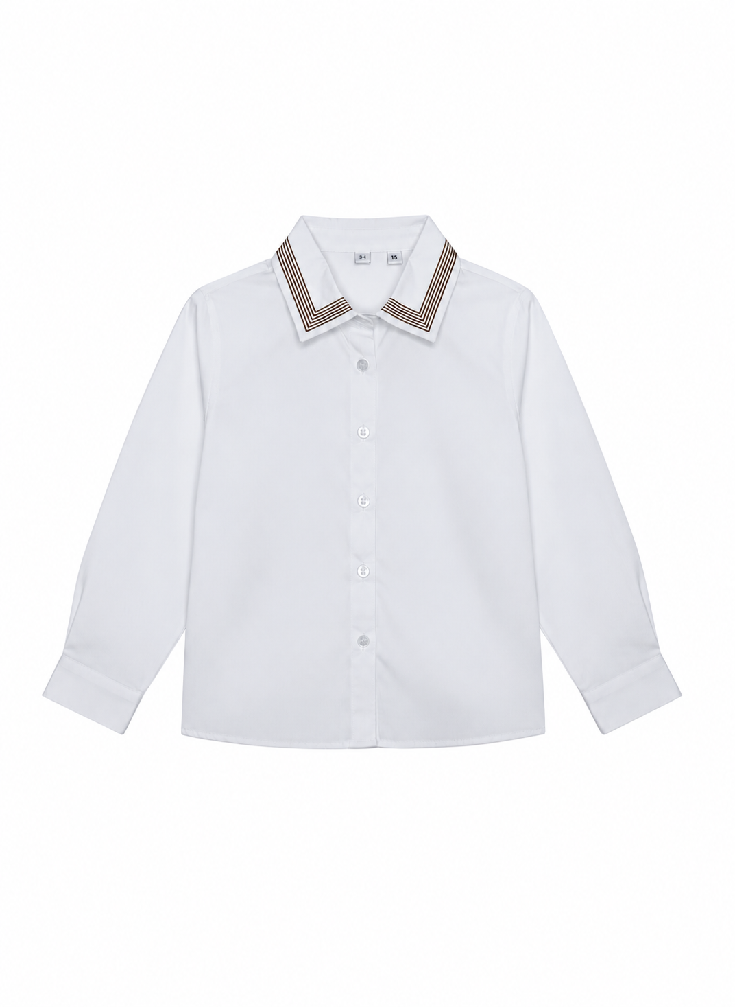 shirt l/s striped collar - coffee
