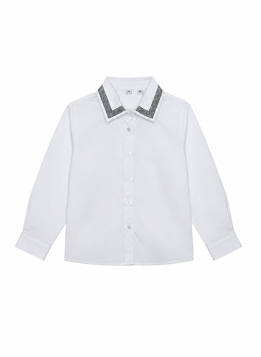 shirt l/s striped collar - black
