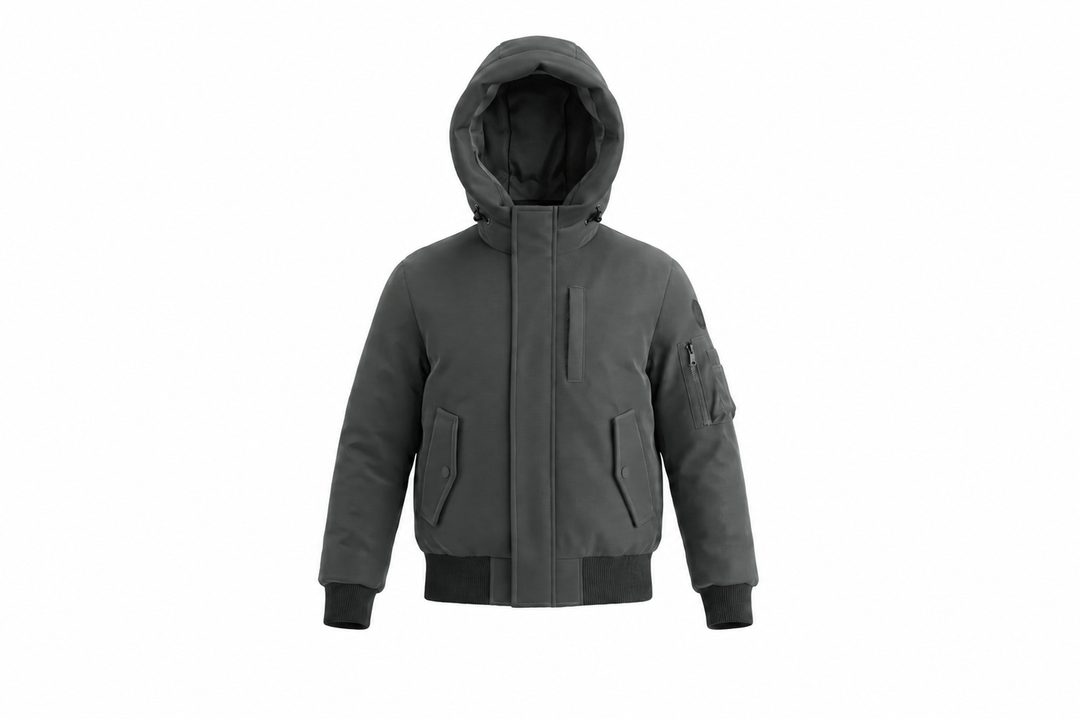 coat matte canvas pocket detail with hood - matte green