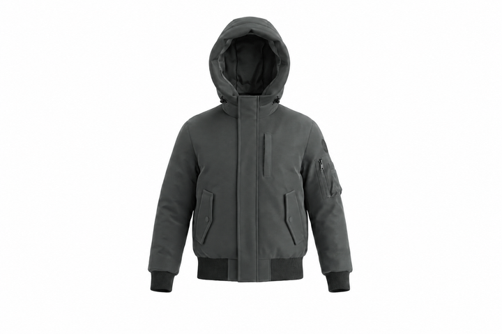 coat matte canvas pocket detail with hood - matte green