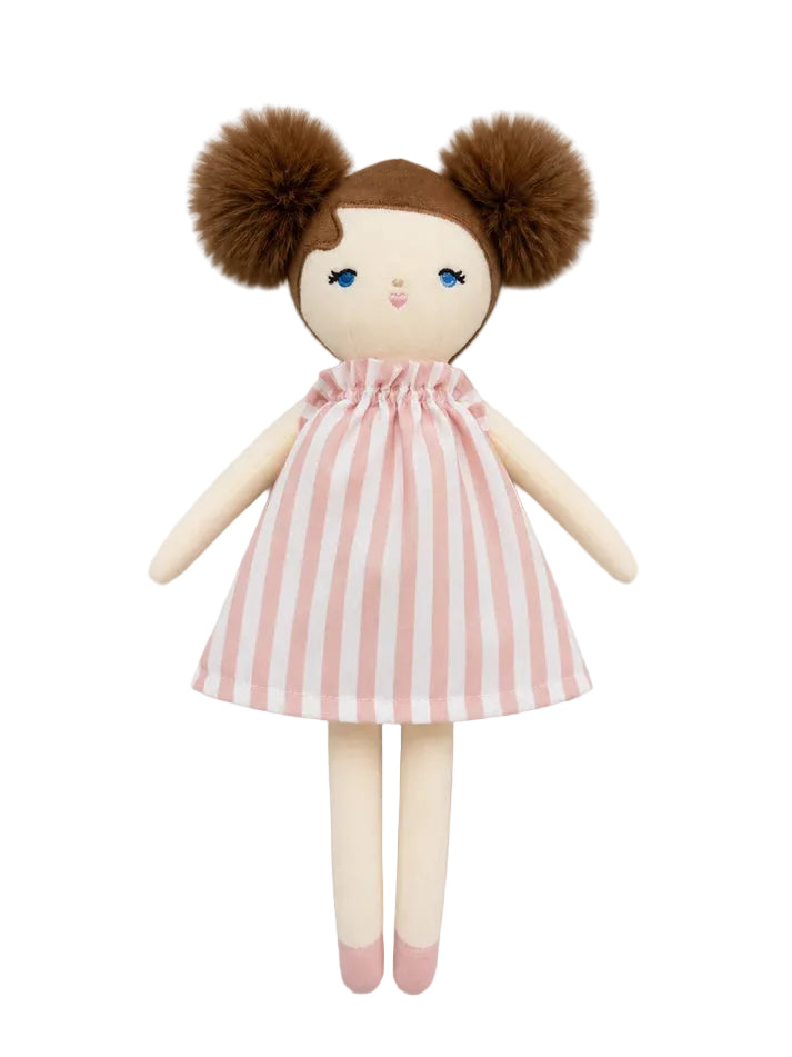 doll removable dress - rosie/pink striped