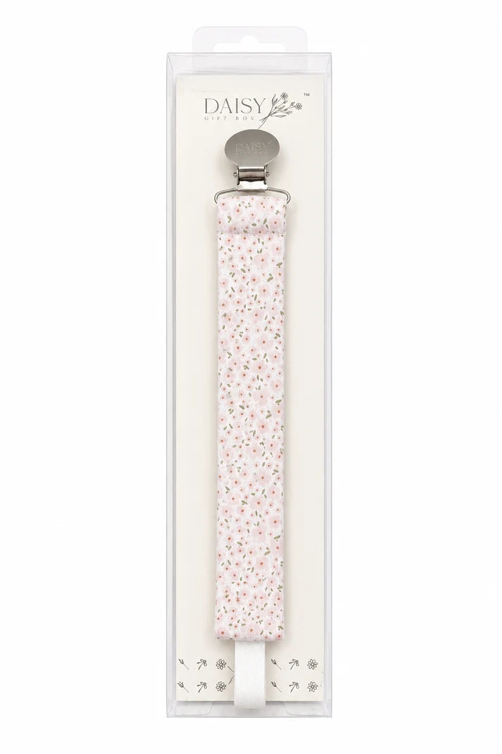 pacifier clip pointelle - floral