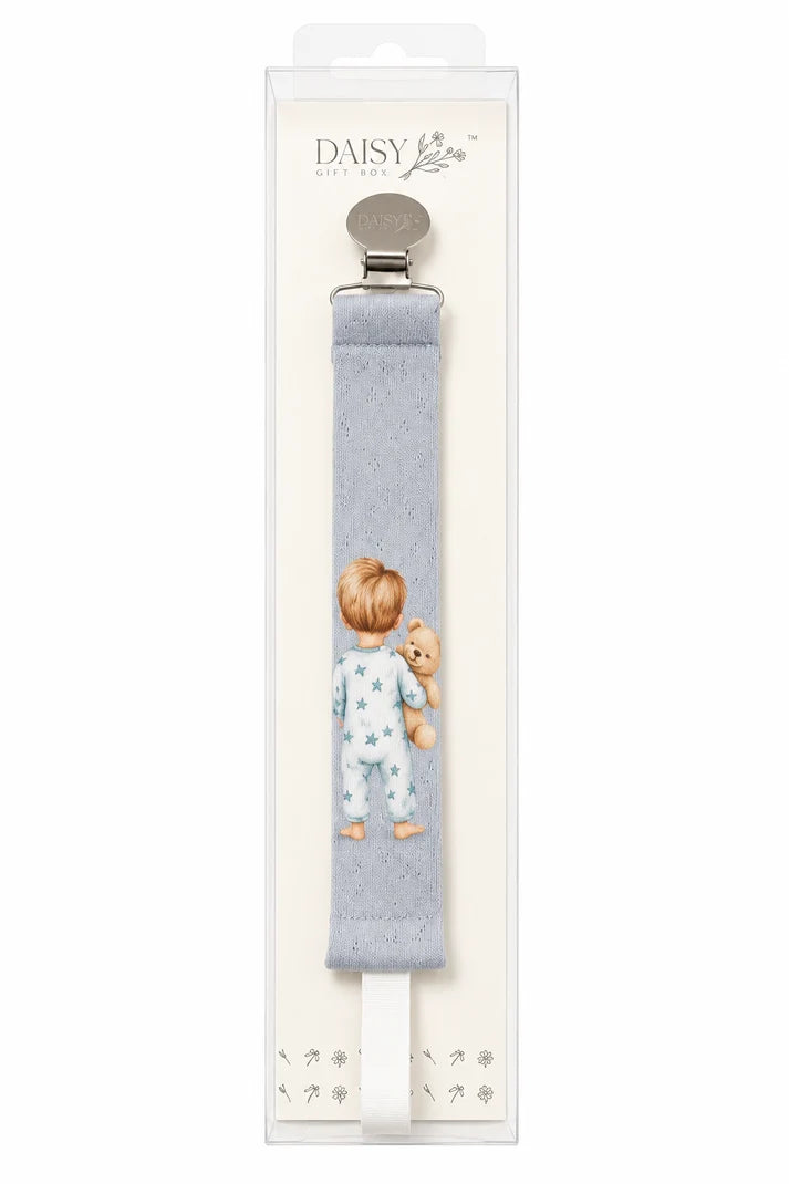 pacifier clip pointelle - boy