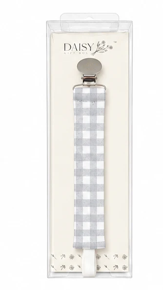 pacifier clip pointelle - gingham