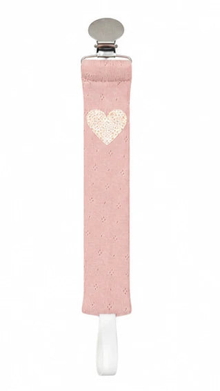 pacifier clip pointelle - heart