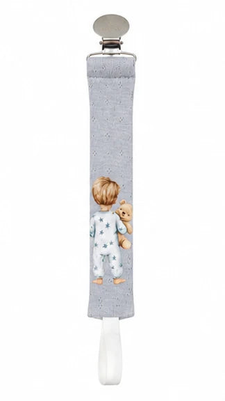pacifier clip pointelle - boy