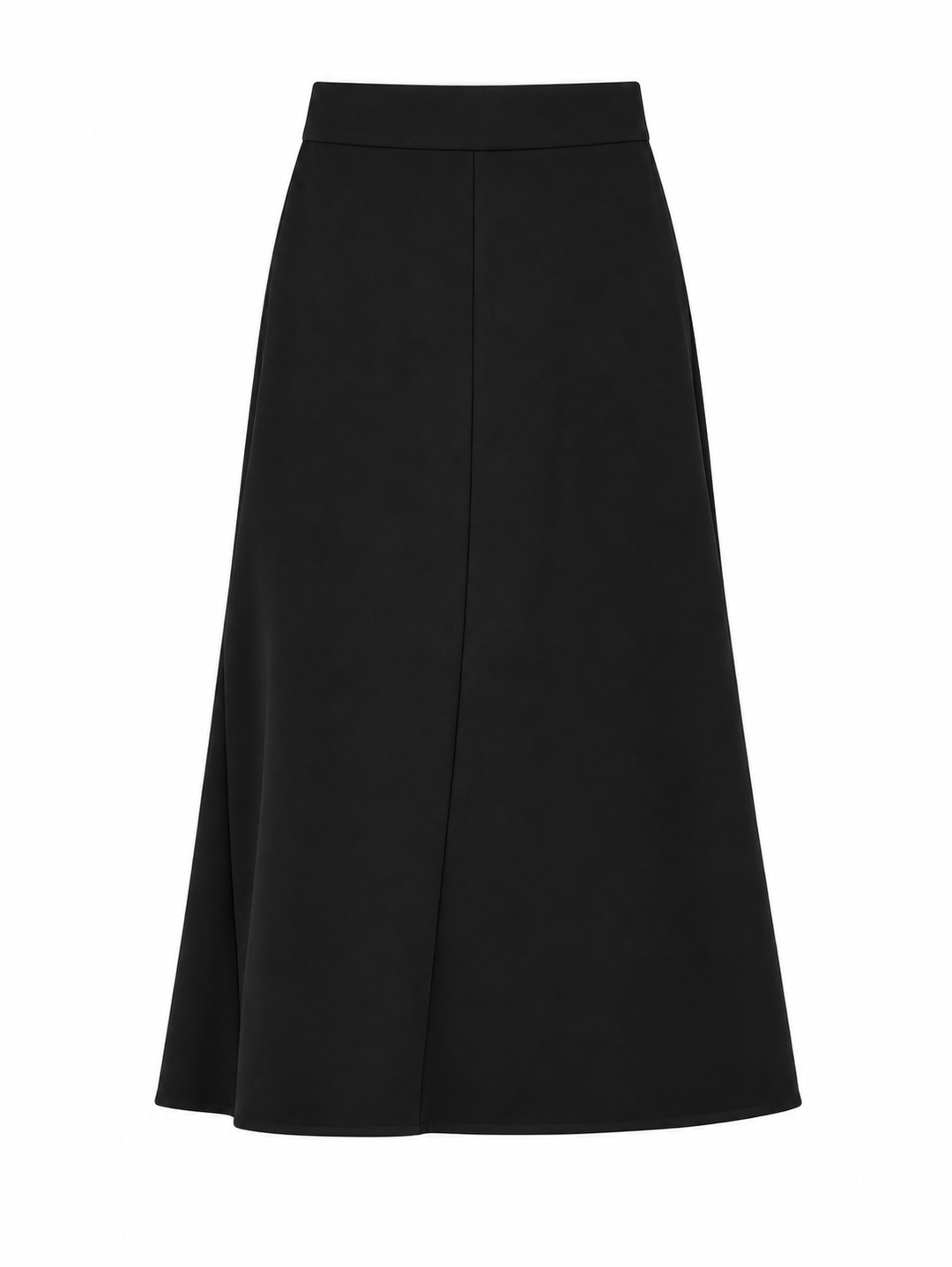 skirt midi with front covered panel - black