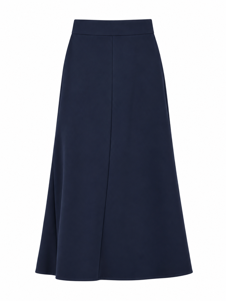 skirt midi with front covered panel - navy