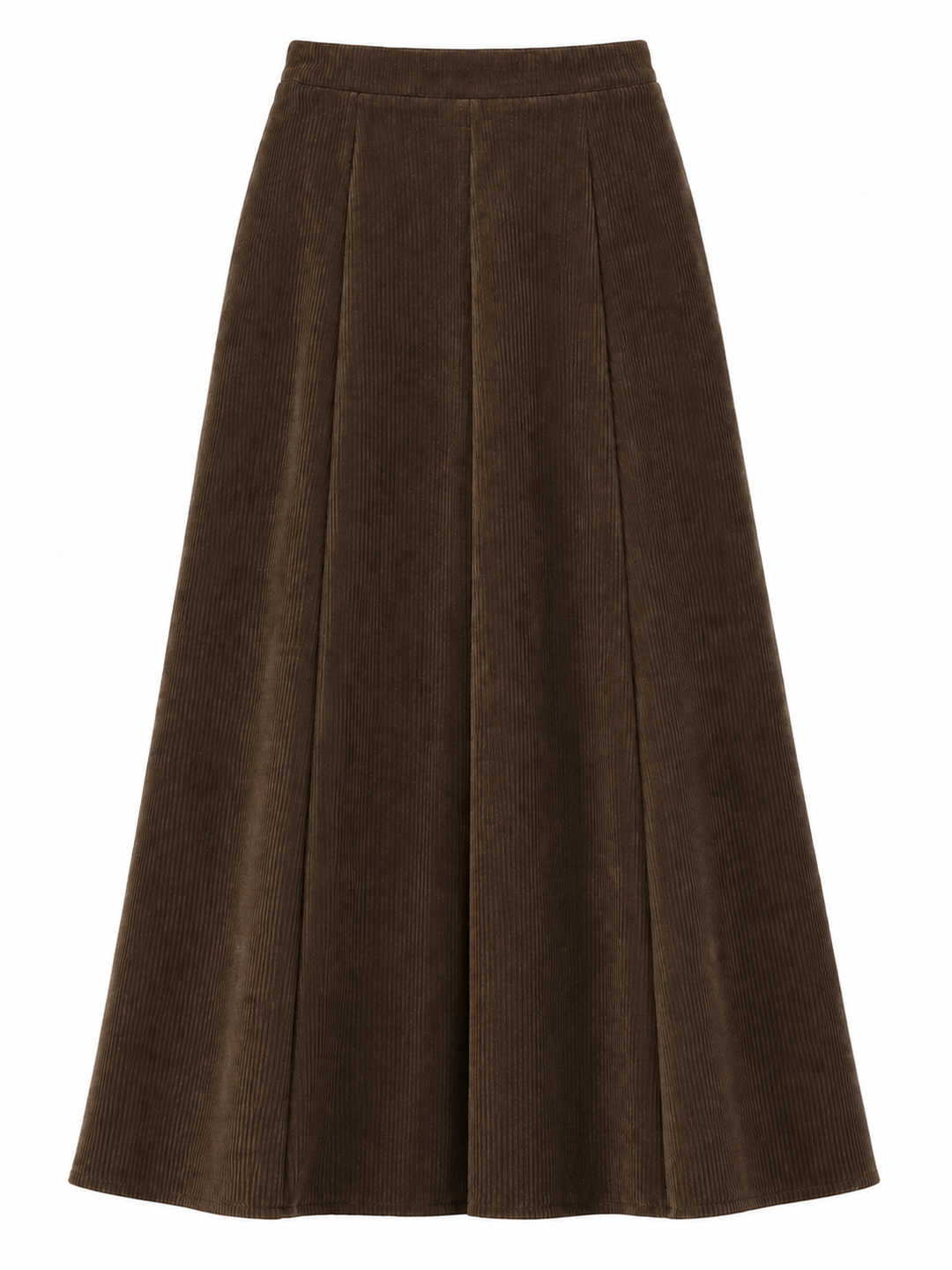 skirt midi circle courdroy - brown