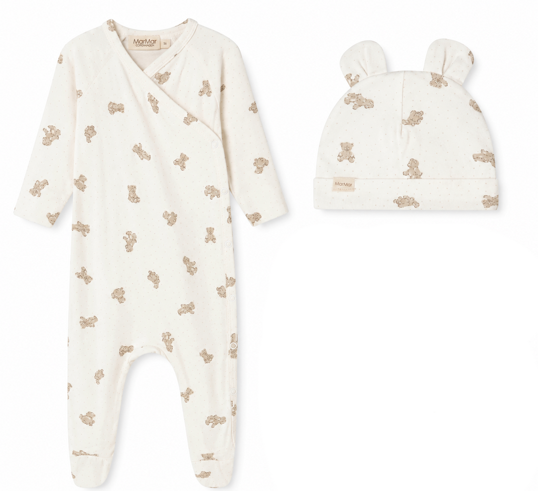 footie teddy bear wrap with beanie - teddy bears