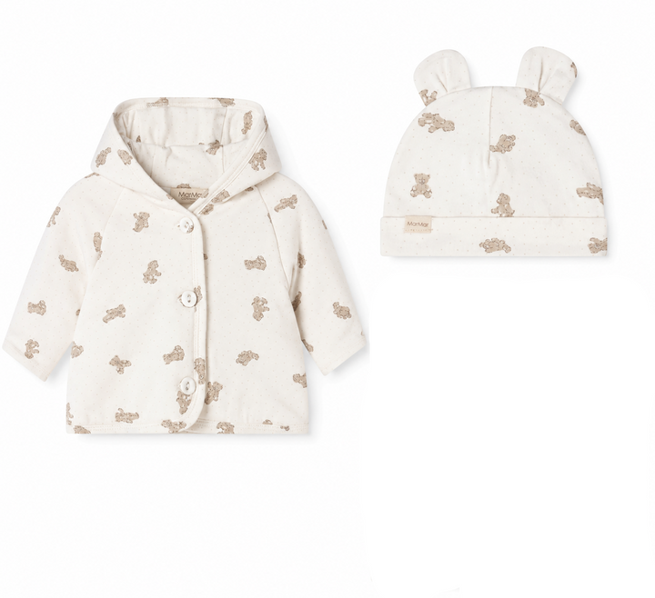 jacket padded teddy bears button up with teddy beanie - teddy bears