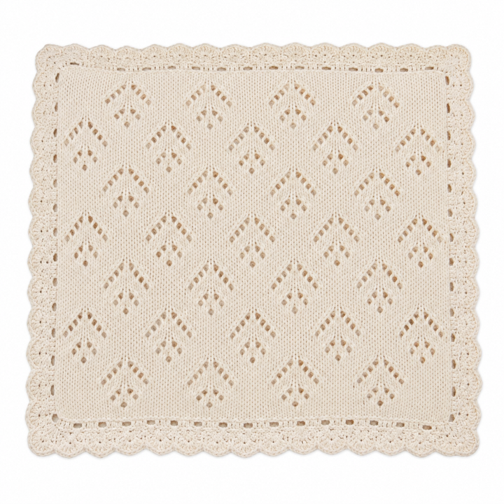 blanket knit crochet trim - natural
