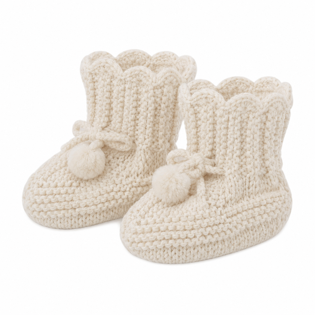 shoes alpaca knit booties - cream
