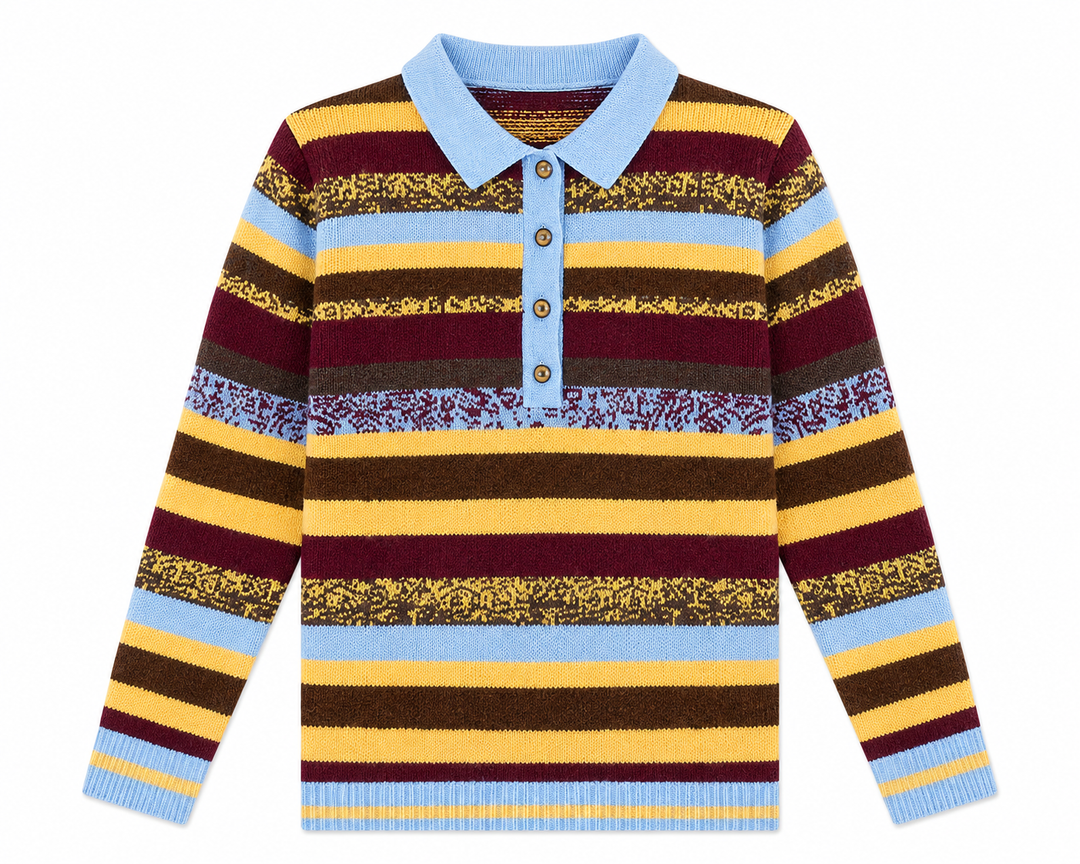 top l/s knit stripe - multi