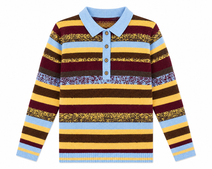 top l/s knit stripe - multi