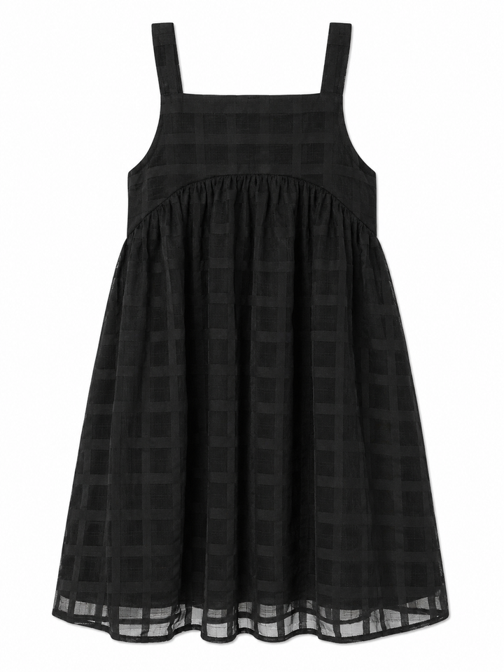 dress mesh grid jumper - black