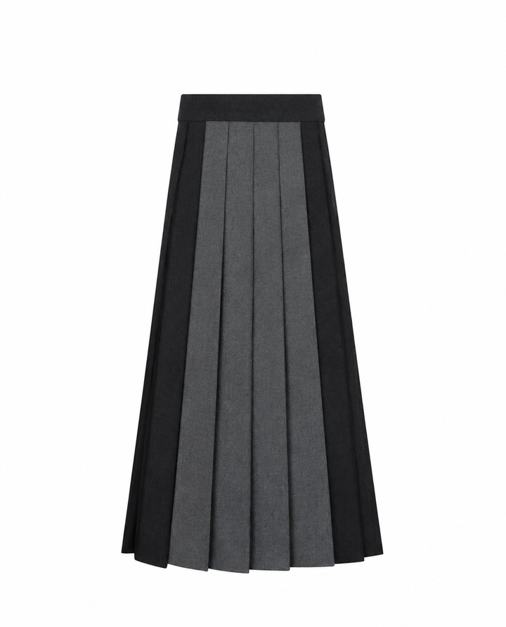 skirt midi pleated - grey