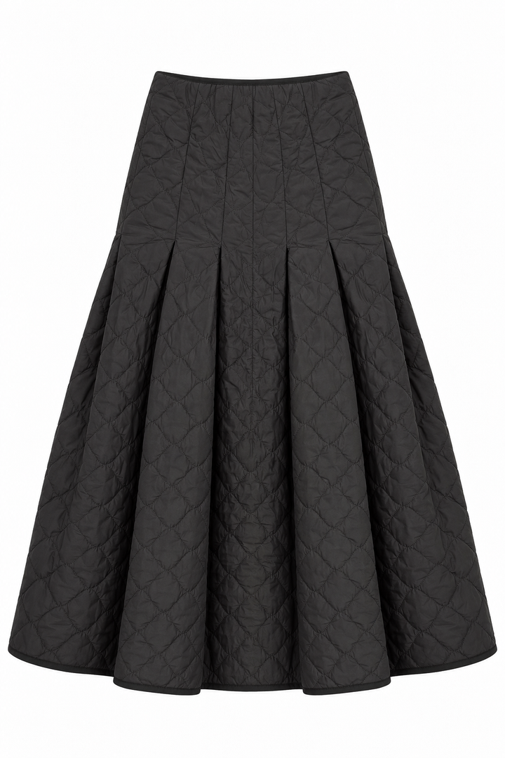 skirt quilted panel - black