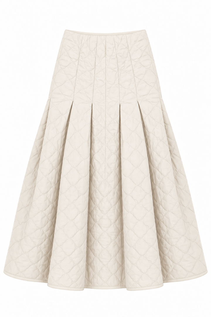 skirt quilted panel - off white