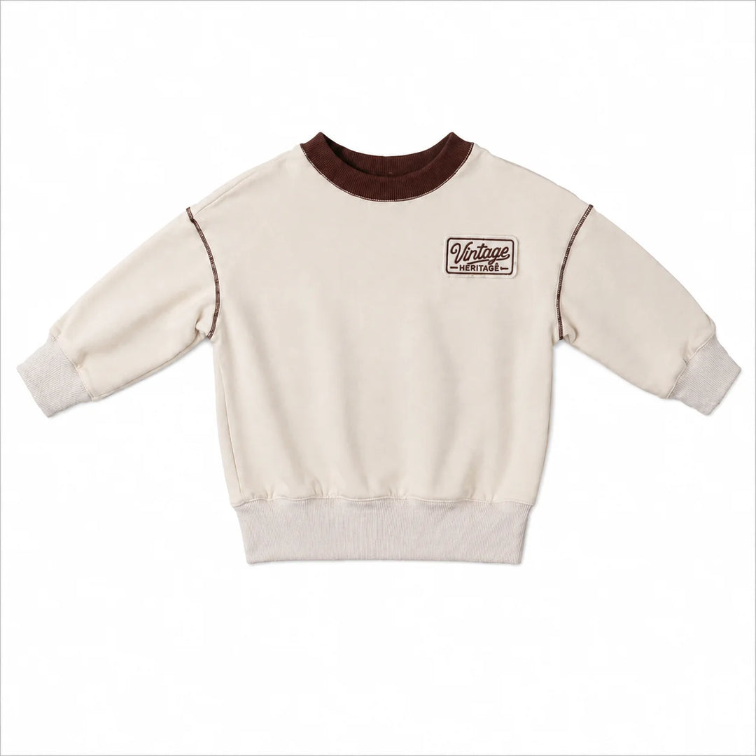 top l/s sweat leopard - ivory