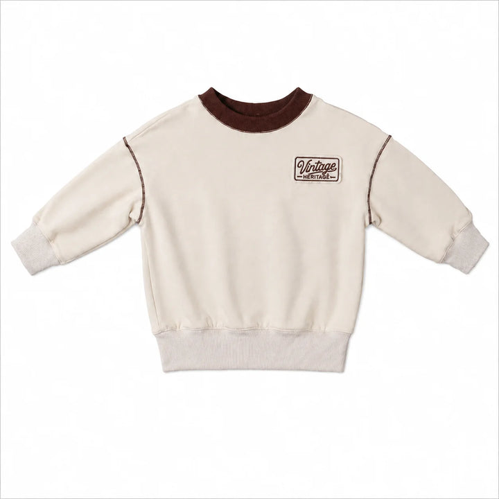 top l/s sweat leopard - ivory