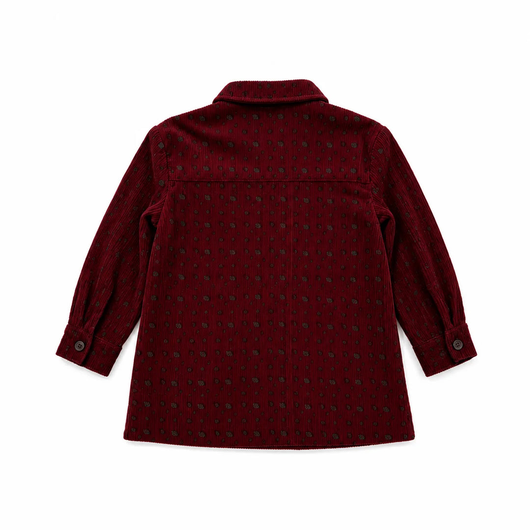 dress corduroy leopard print shirt style - brick red