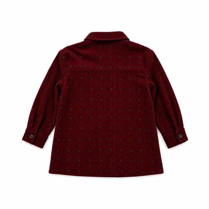 dress corduroy leopard print shirt style - brick red