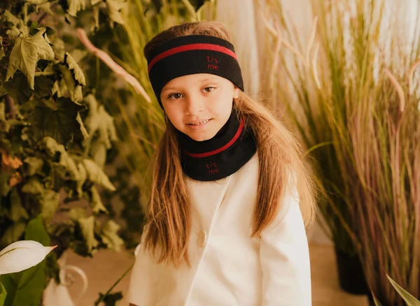 headwrap stripe - black/red
