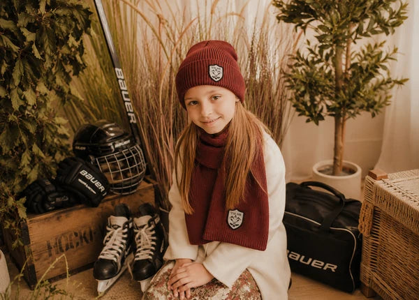 hat ice hockey cuff beanie - maroon