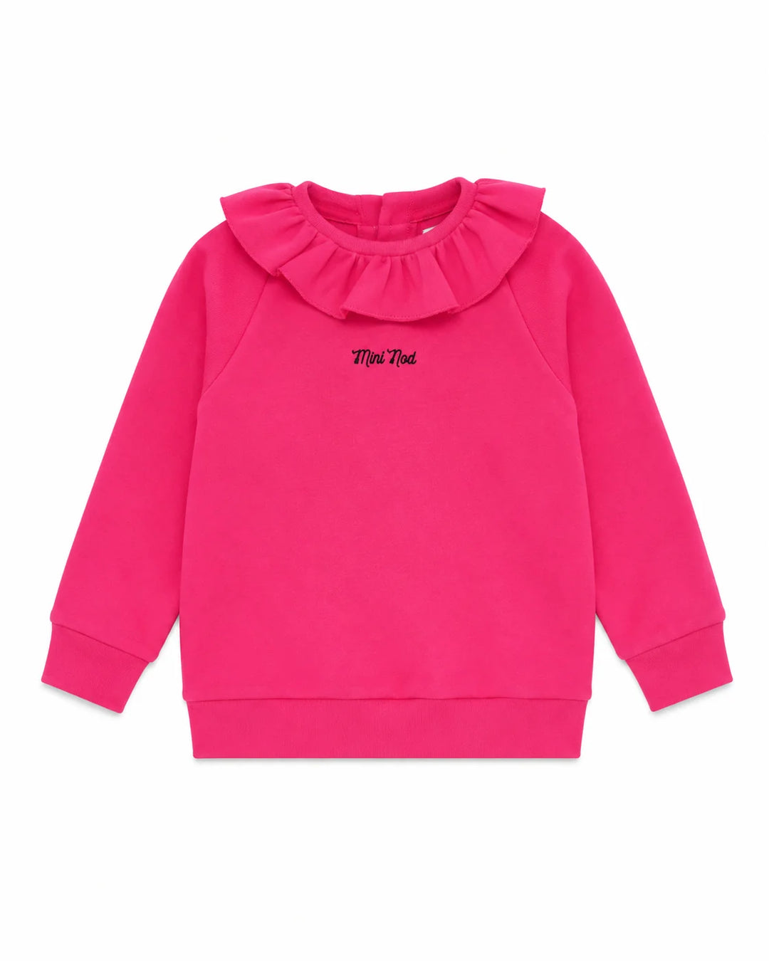 top l/s ruffle sweatshirt - hot pink