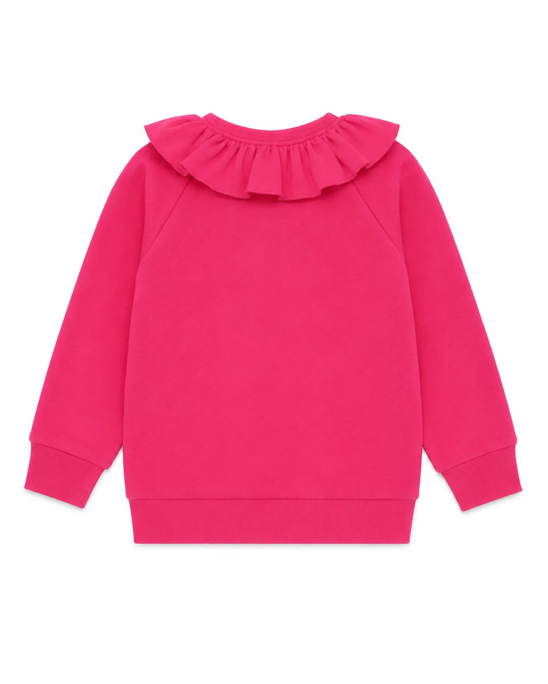 top l/s ruffle sweatshirt - hot pink