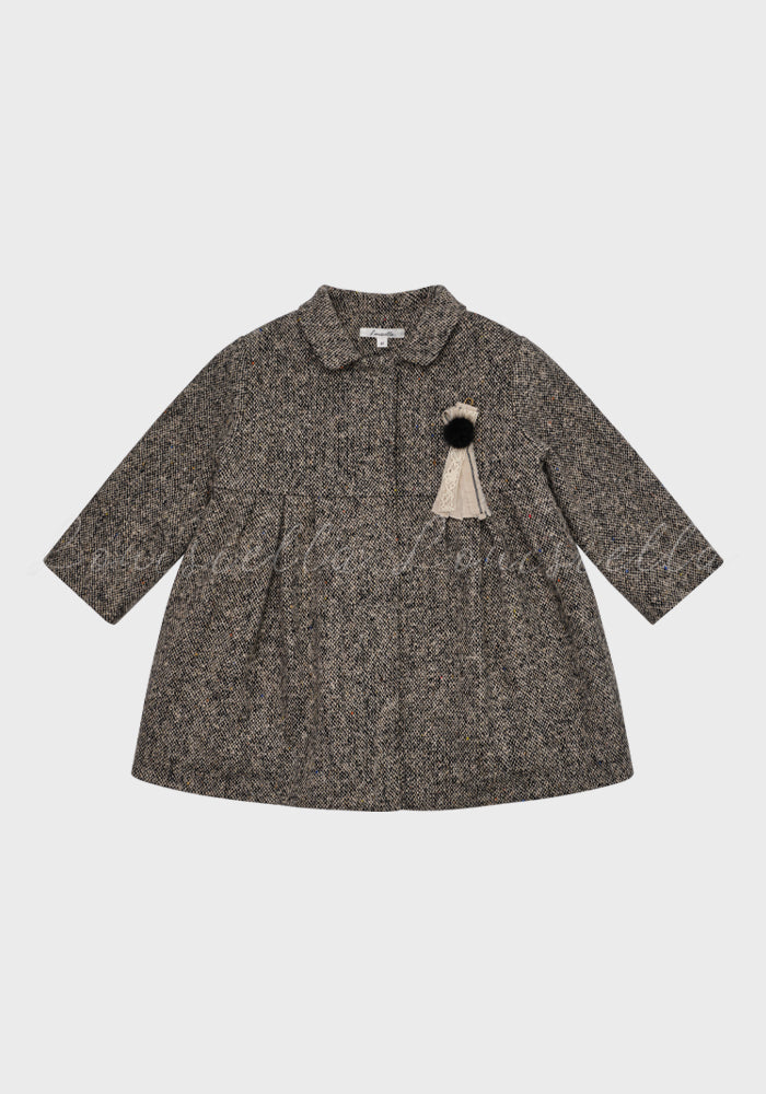 jacket speckled wool flowy - black