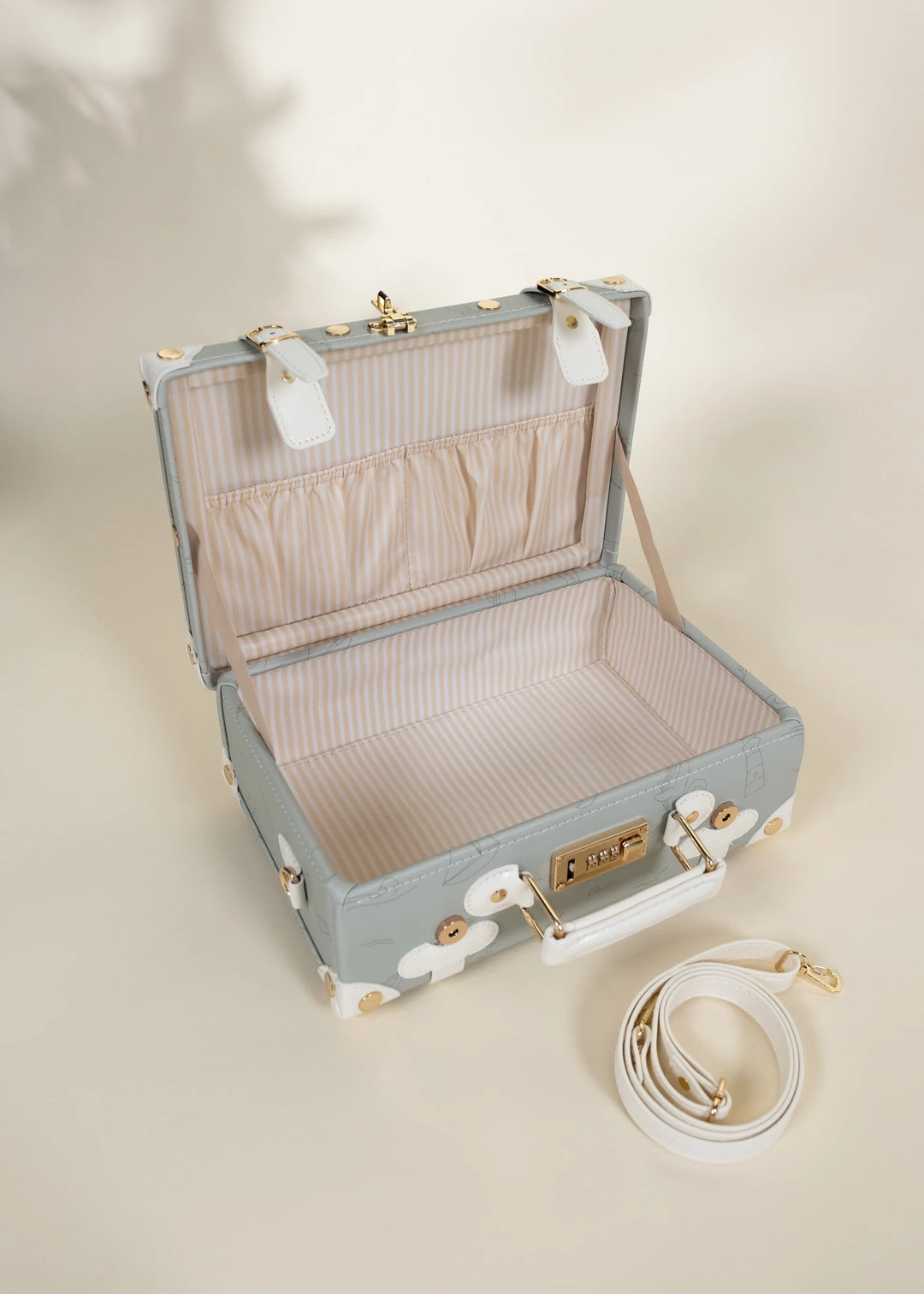 suitcase carry on vegan leather - ocean